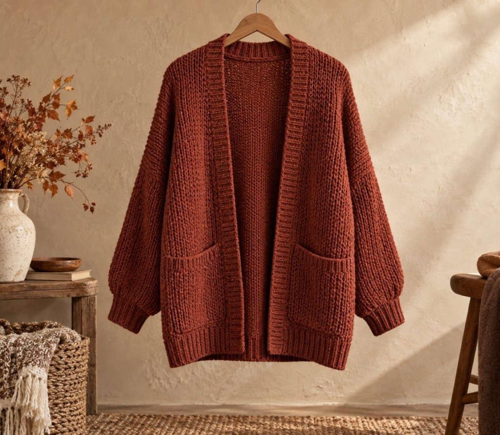 Oversized Open-Front Cardigan